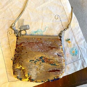 Coach evening purse… gold glitter!